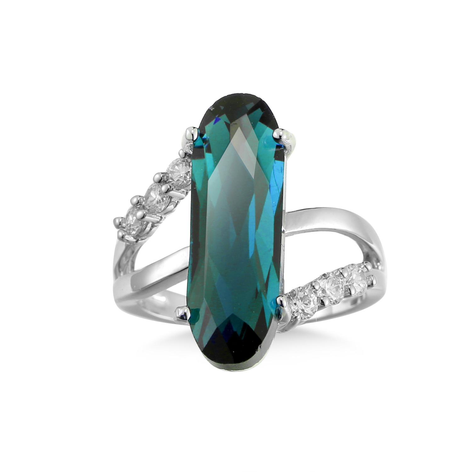 

Каблучка SODROV Green Crystal Amethyst Zircon 8 зелений