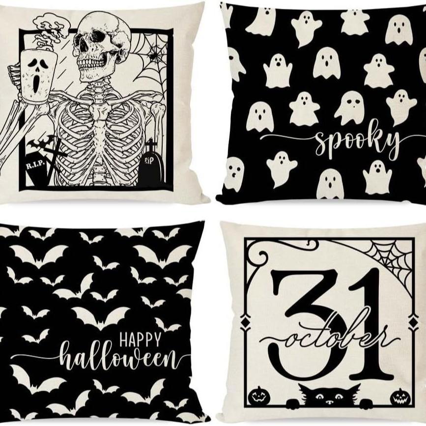 Halloween Decoration Pillowcase Ghost Skull Pillowcase Living Room Decoration Sofa Pillow Pillow Bedside Pillow