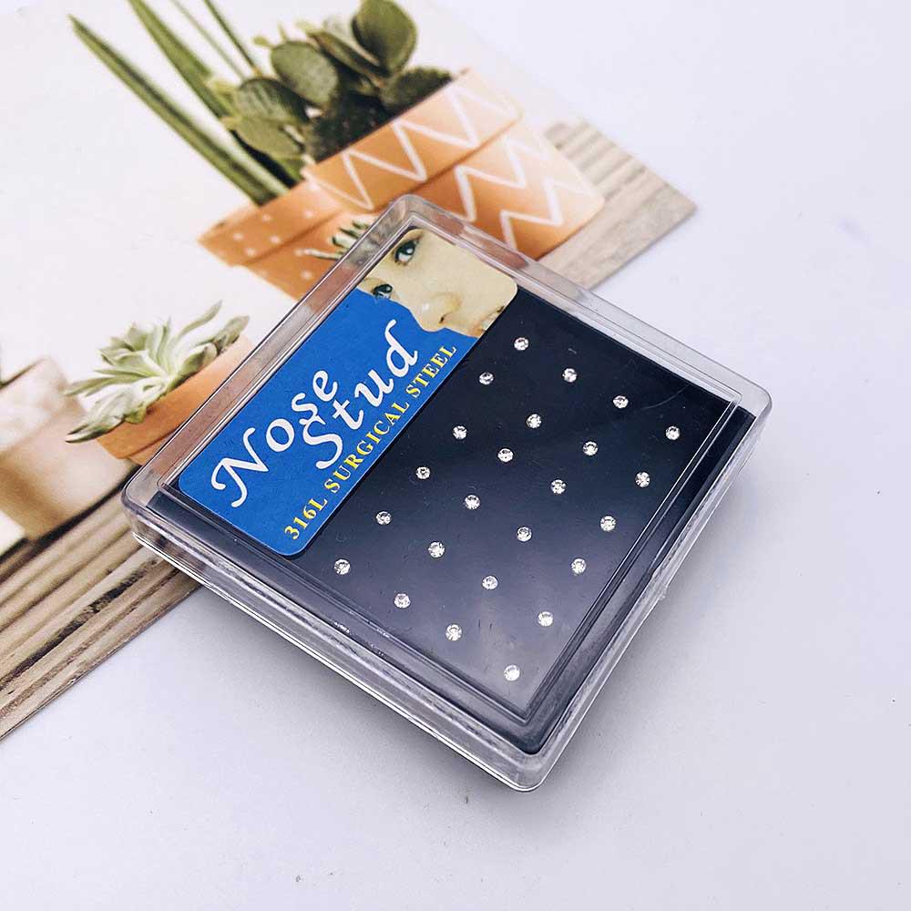 

Коробка из 24 штук стальных нострил - 1,8 мм украшения для пирсинга