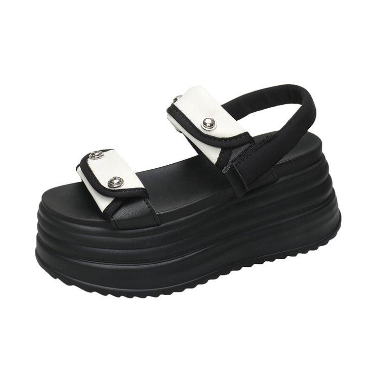 

2024 горячая распродажа Летние женские сандалии на танкетке Мягкая строчка Женские удобные туфли на плоской подошве Женская обувь на платформе Женские сандалии 34 бежевый