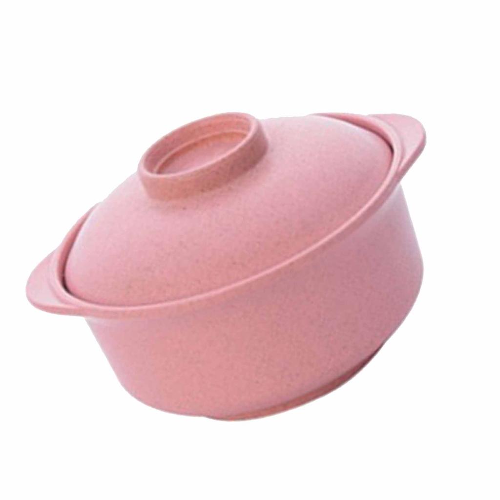 Instant-Nudeln Schüssel Nordic Style Studenten Multifunktions-Lebensmittelbehälter mit Deckel Pink