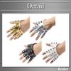 Buzz Selection Fingerless Leather Studded Biker Hard Rock Gloves for Men GB120 (White)