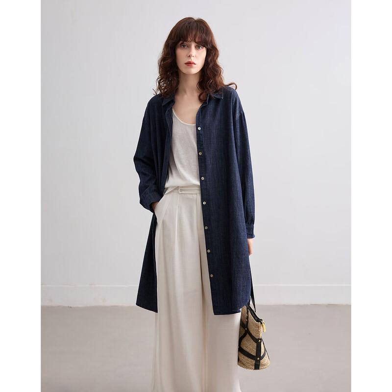Demana Women's Loose Fit Denim Shirt Dress