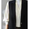 Loose Fit British Style Double Back Slit Vest Sleeveless Jacket Casual Korean Coat