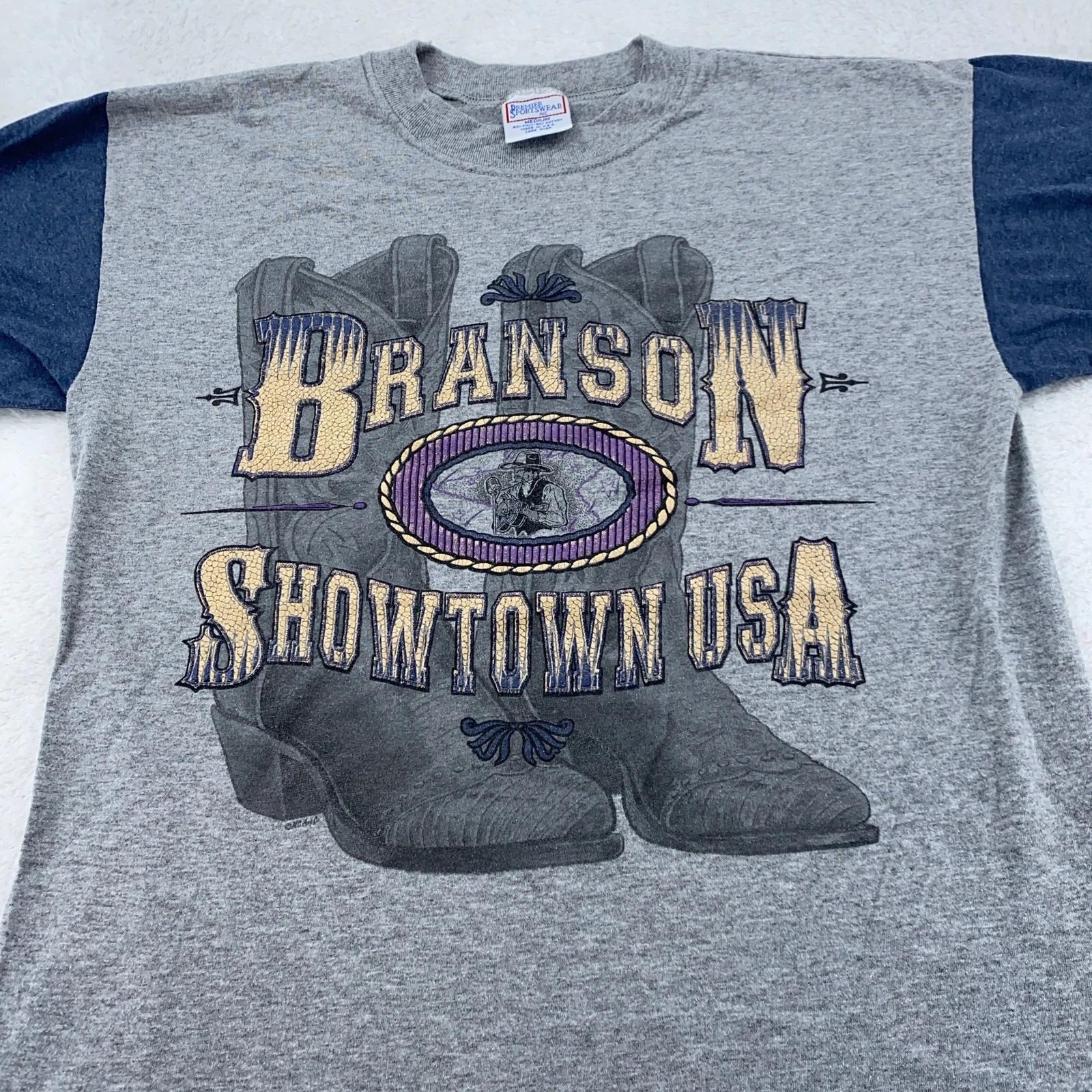 

Vintage Branson Showtown USA Shirt Mens S/M Cowboy Boots Missouri 90s 2XL