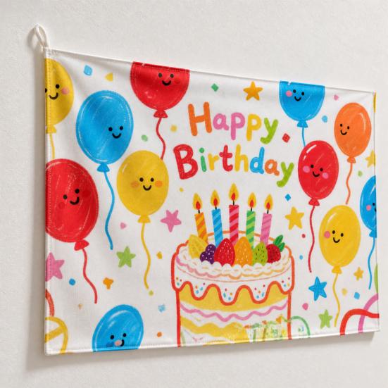 Stendardo Banner di Buon Compleanno Grande Poster in Tessuto da Appendere Segno per Decorazione Sfondo Parete