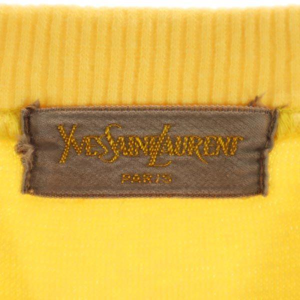YVES SAINT LAURENT One point embroidery Short sleeve T-shirt L Yellow Men's Used
