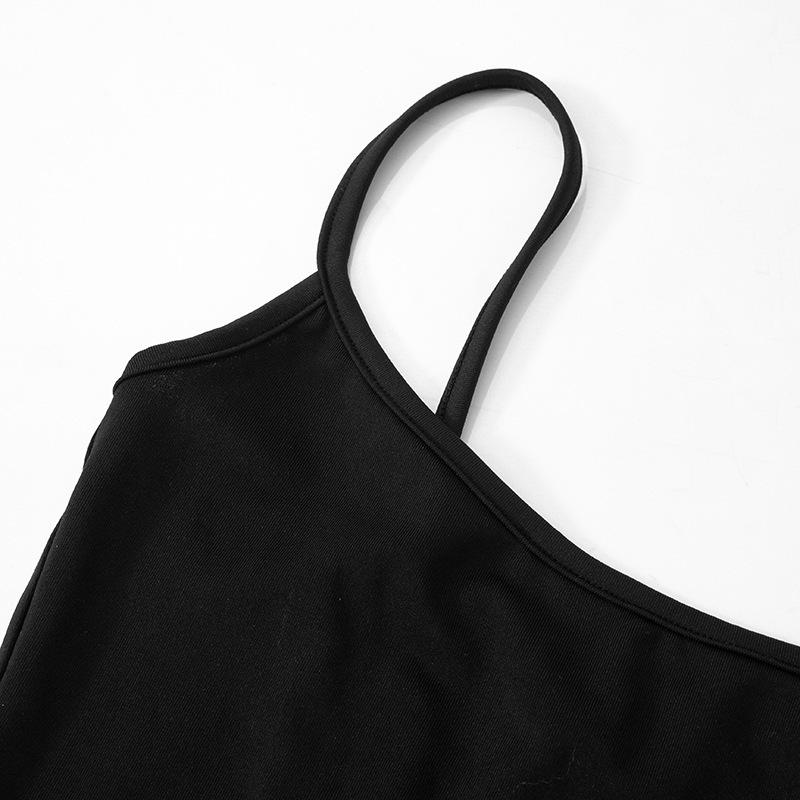 European & American Style Women's Mesh See-through Camisole Top – Autumn/Winter, Irregular Design