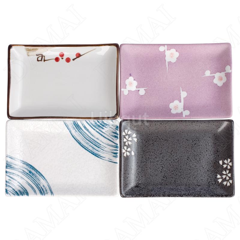 Ceramic Plate Sushi Porcelain rectangle Dish Dessert Plates Salad Platter Dinner Plato Kitchen Tableware Food Decorative Tray