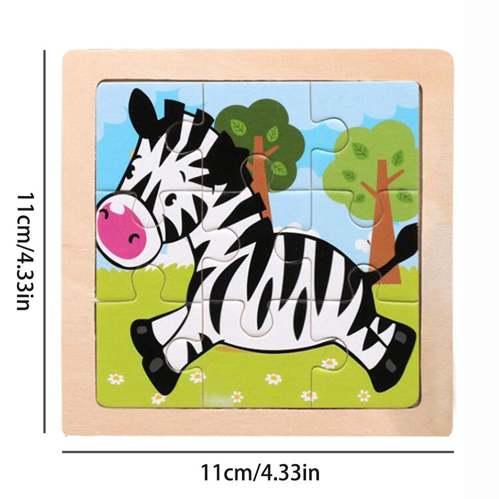 11cm/4.33in Holzpuzzle Cartoon Tier Verkehr Auto Holzpuzzles für Kinder Montessori Spiele Kinderspielzeug