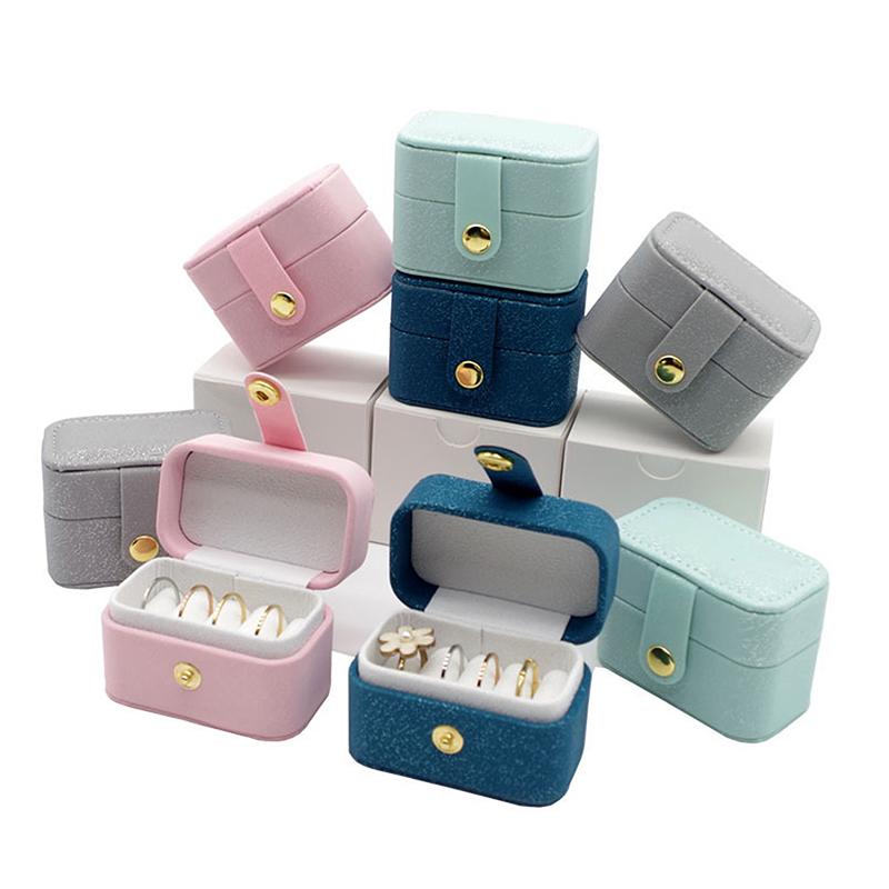 Pu Leather Girl Portable Mini Jewelry Earrings Stud Earrings Jewelry Box Organizer