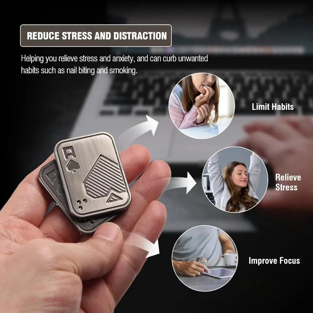 1 Peça Brinquedo Fidget Adulto Masculino Mesa Irritável Brinquedo EDC Metal Fidget Slider Magnético Poker Empurrar Cartão Adulto Brinquedos Irritáveis Ansiedade Diso