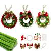 Christmas Wreath Ornament Making Kit with Pipe Cleaners for DIY Keychain Decorations