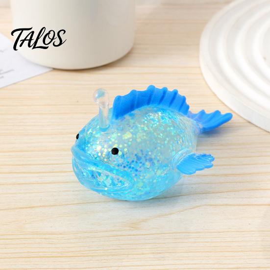 Lantern Fish Stress Ball Sugar Clear Glitter Sea Squeeze Fidget Toy Healing Sensory Soft Stretch Anxiety Relief Hand Relaxation Tool Bling