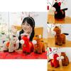 Cute Multicolored Pony Plush Doll Toy With Embroidery Design For New Year Celebrations