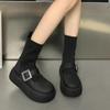 Fashion Brand Shoes Female 2024 Winter Korean Fashion Mary Jane Style Women's Sock Boots Waterproof Non-slip Thick-soled Short Boots