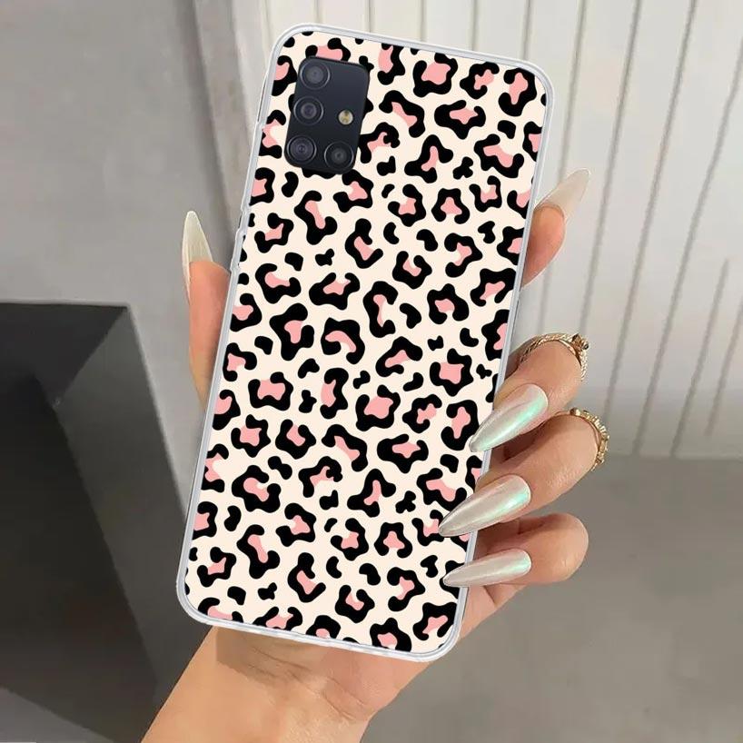 Leopard Print Phone Case for Samsung Galaxy A52 A32 A22 A12 A02S A50S A30S A10S Note 20 Ultra 10 Plus S10 A31 A20 A71 A72 Galaxy