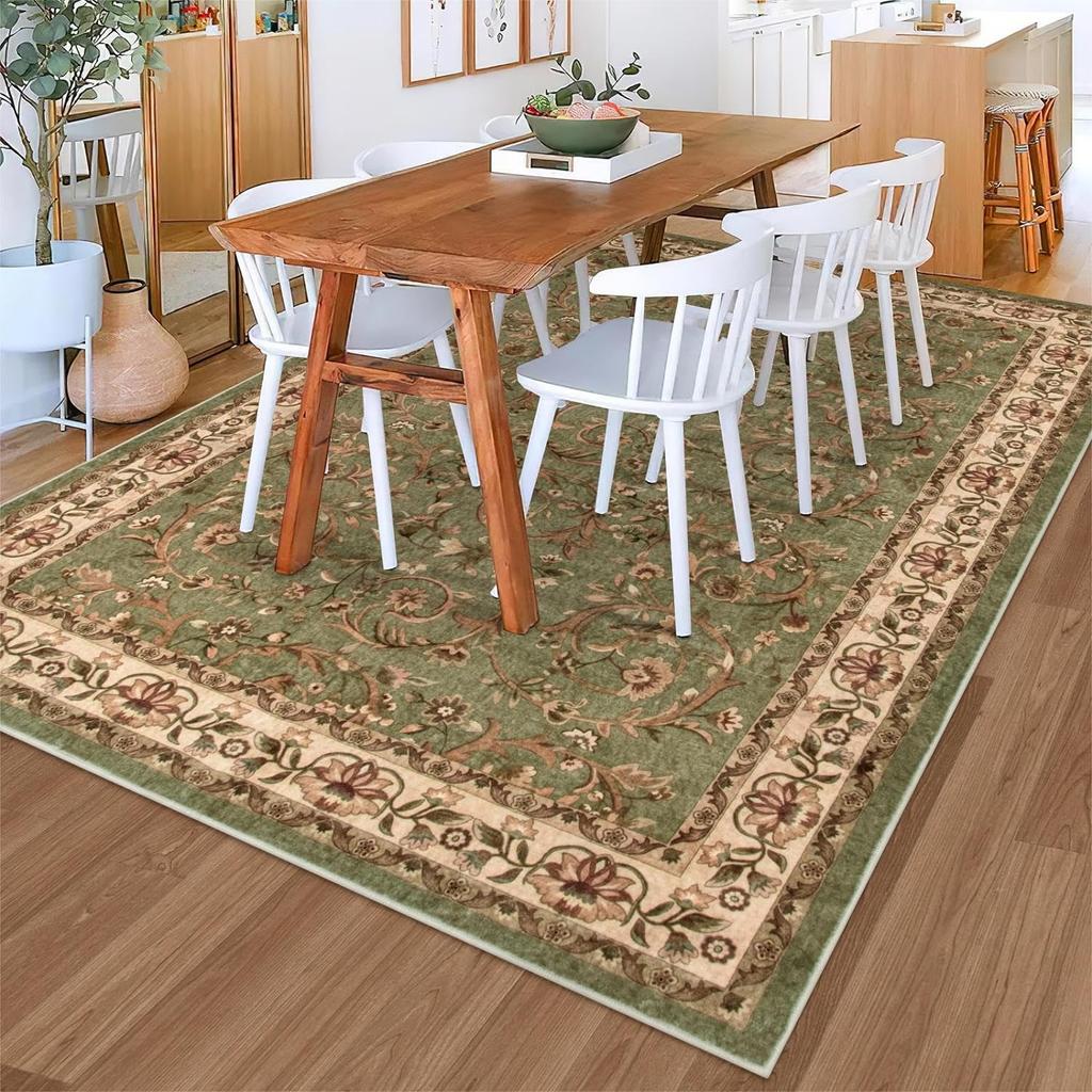 Vintage Persian Large Carpet Living Room End Table Mat Ethnic Style Study Bedroom Decorated Home Crystal Velvet Carpet