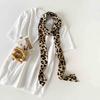 Millennium Spice Girl Style Thin Long Silk Scarf Neck Ribbon Retro Leopard Print Silk Scarf Long High-End Ribbon Headband