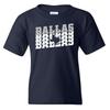 Dallas Retro Repeat - Sport Football Texas Fan Youth T Shirt - Navy