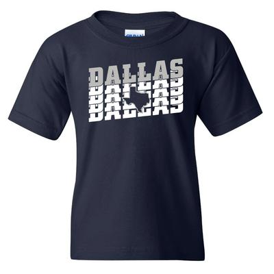 Dallas Retro Repeat - Sport Football Texas Fan Youth T Shirt - Navy