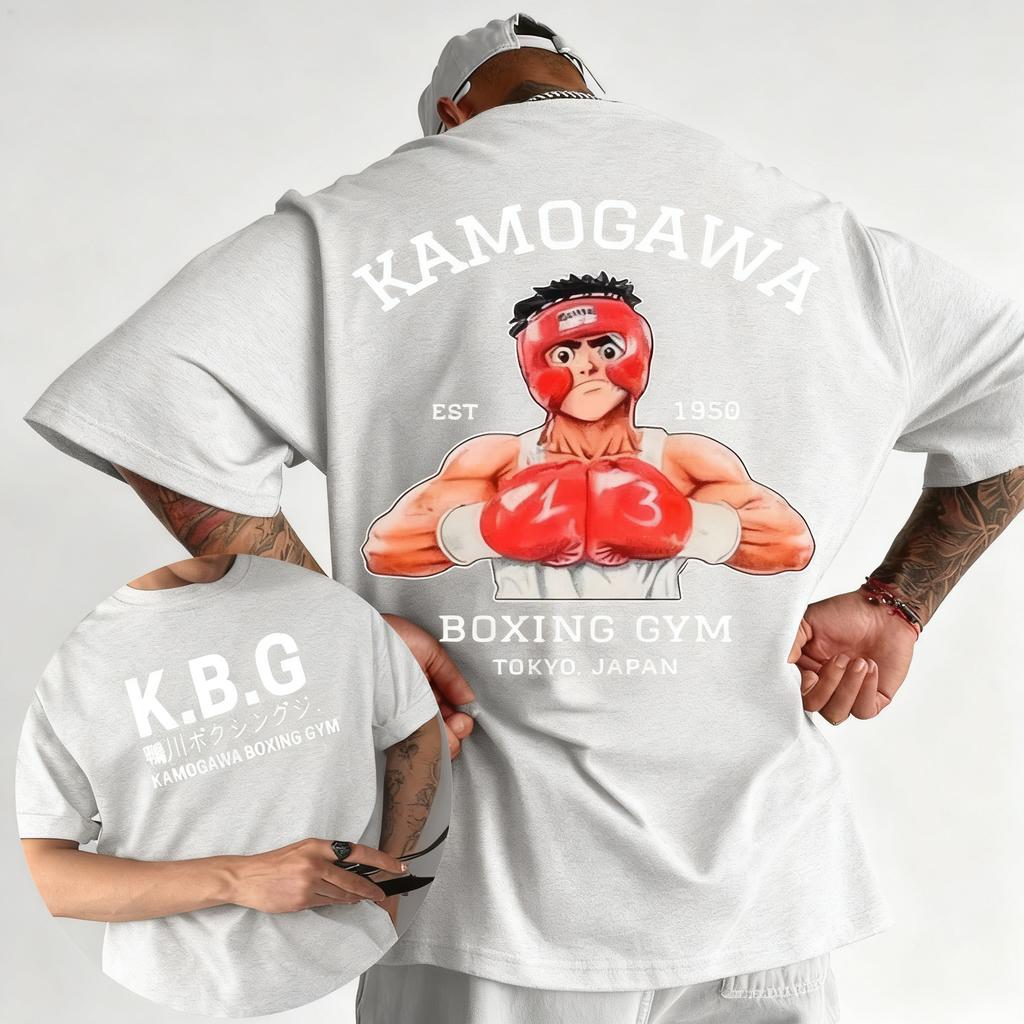 2025 Sommer Anime Hajime No Ippo Kamogawa Boxstudio 100% Baumwolle Nach T-Shirt Herren Makunouchi Takamura KGB Kleidung Streetwear