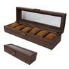 6 Grids Watch Display Box Portable Wooden Watch Storage Box Holder Jewelry Gift Case