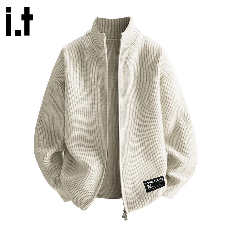 CHOCOOLATEit Men's Stand Collar Loose Knit Cardigan Sweater