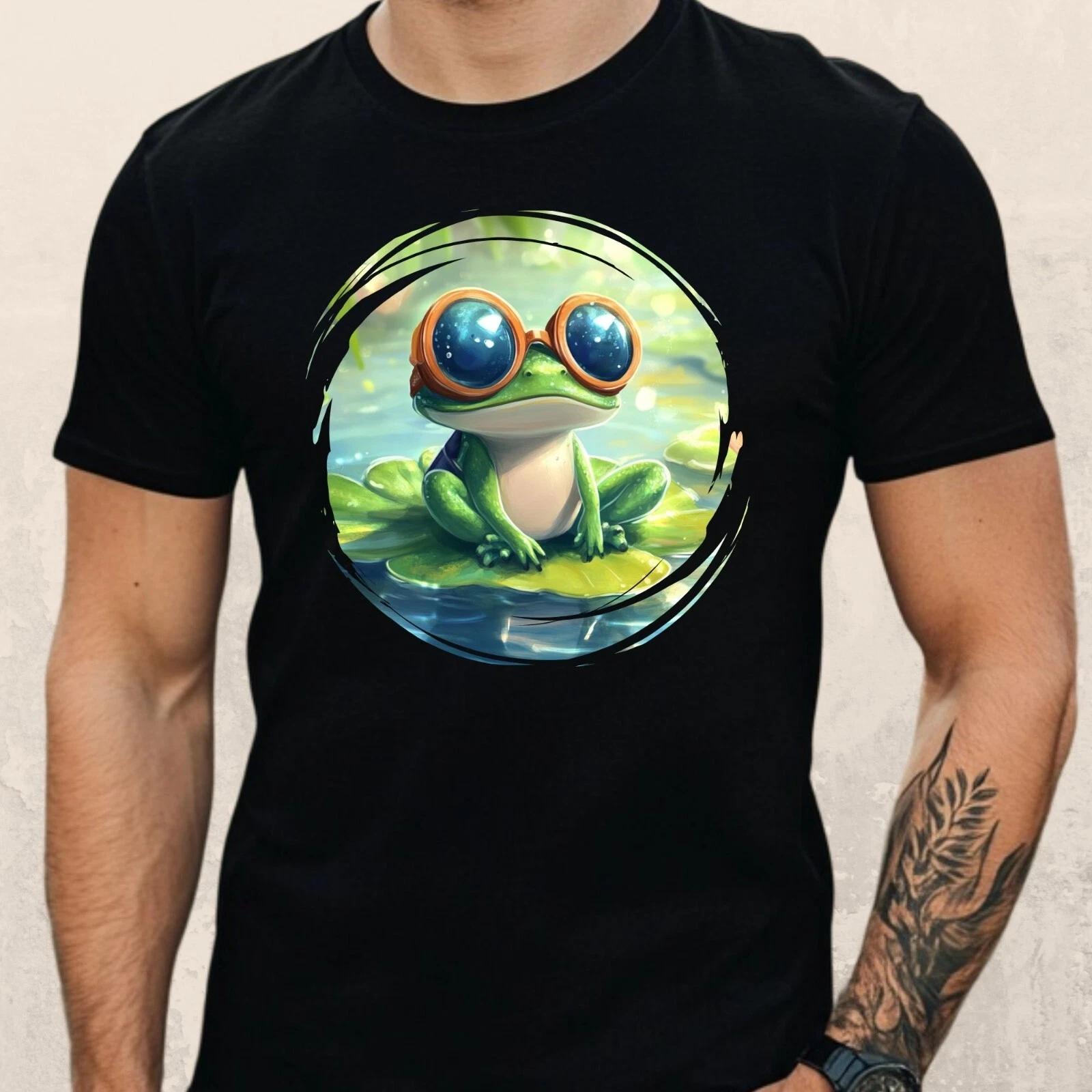 T-Shirt Herren Cartoon Frosch Motiv Baumwolle Größe S bis 5XL XS