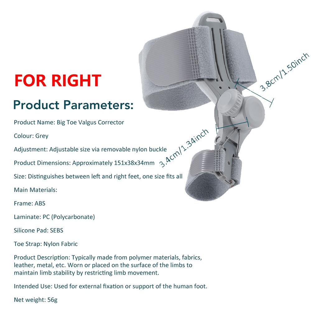 

Корректор косточки большого пальца ноги Hallux Valgus Фиксатор стопы Регулятор угла Накостный выпрямитель большого пальца ноги Ортопедический ремешок Инструмент для педикюра