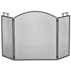 Protezione Scintille Pieghevole Parascintille Protezione Scintille Camino Parascintille Camino Schermo Antifuoco Parascintille Camino Parascintille Stufa Metallo 110 x 24 x 76,5 cm Nero