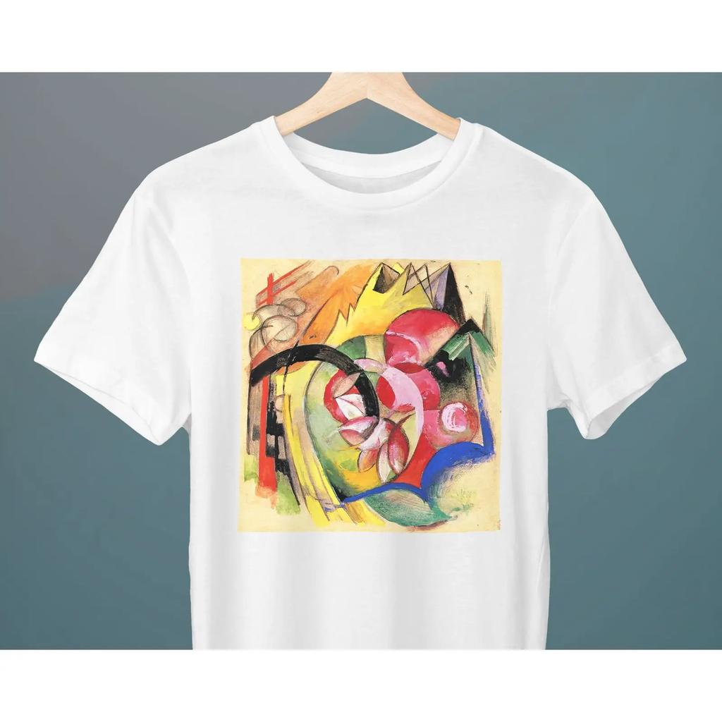 Franz Marc Abstract Colorful Flowers Painting Art T Shirt Casual For Him Her Lovers Vintage Graphic Homme Unisex