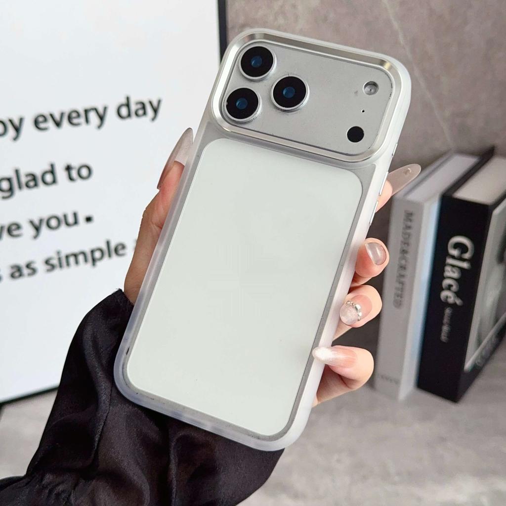 Transparent Silicone Frame Shockproof Case For iPhone 17 Air 16 15 14 13 12 11 Plus Pro Max Metal Camera Protection Hard Covers