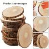10/15/20pcs 11.94-13.97cm Unfinished Wood Slices for Centerpieces Round Wood Trays with Bark Wooden Cookie Rings Craft Christmas