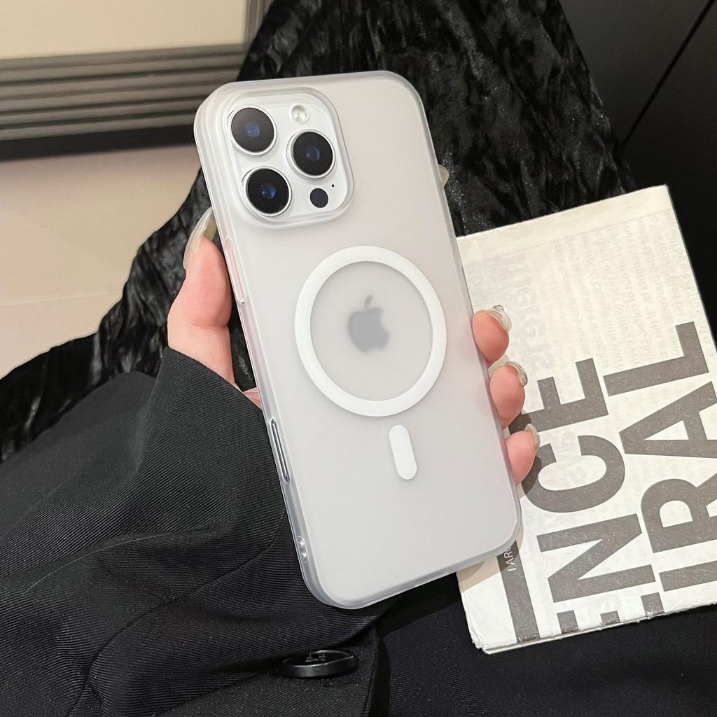New Simple Magnetic Suction for Apple 16 Promax Mobile Phone Case for IPhone 15 Ice Mist Skin-friendly Feel PC Hard Case