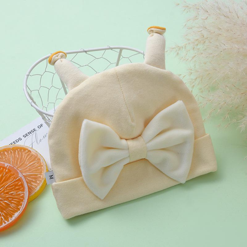 Newborn Cotton Beanie: Autumn/Winter Style with Fontanelle Protection and Antennae Design for Infants and Toddlers One Size