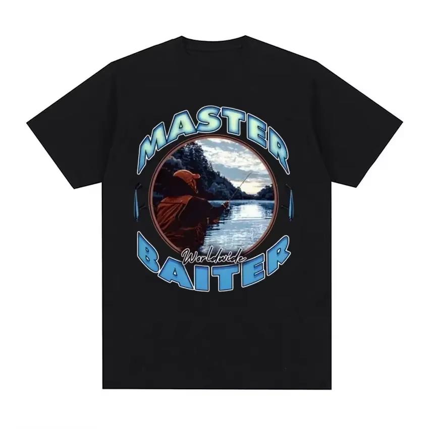 Funny Master Baiter Fishing Imitation T-Shirt Summer Men's Women's Fashion T-Shirt Short Sleeve T-Shirt Cotton Men's Clothing