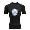 Men’s Sports T-shirt Training Fitness Compression Wolf Moon Star Pattern Men’s MMA T-shirt Rashgard Tops TeeT-Shirt for Men