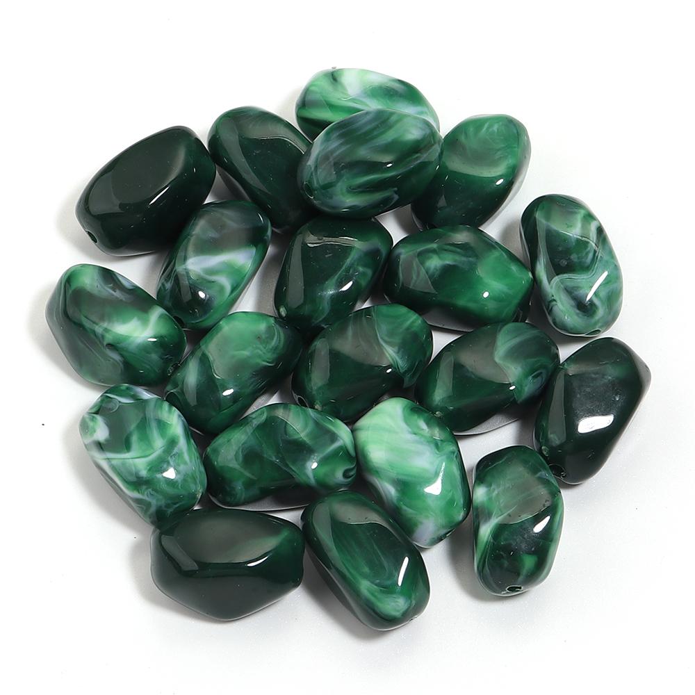 20pcs 21x12mm Irregular Acrylic Beads Double Color Cloud Loose Spacer Beads For Jewelry Making DIY Necklace Bracelet Accessories