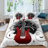 Guitar Duvet Cover Set Music Theme Bedding Set Microfiber Vintage Grey Guitar On Wooden Floor Queen King Size Quilt Cover Set