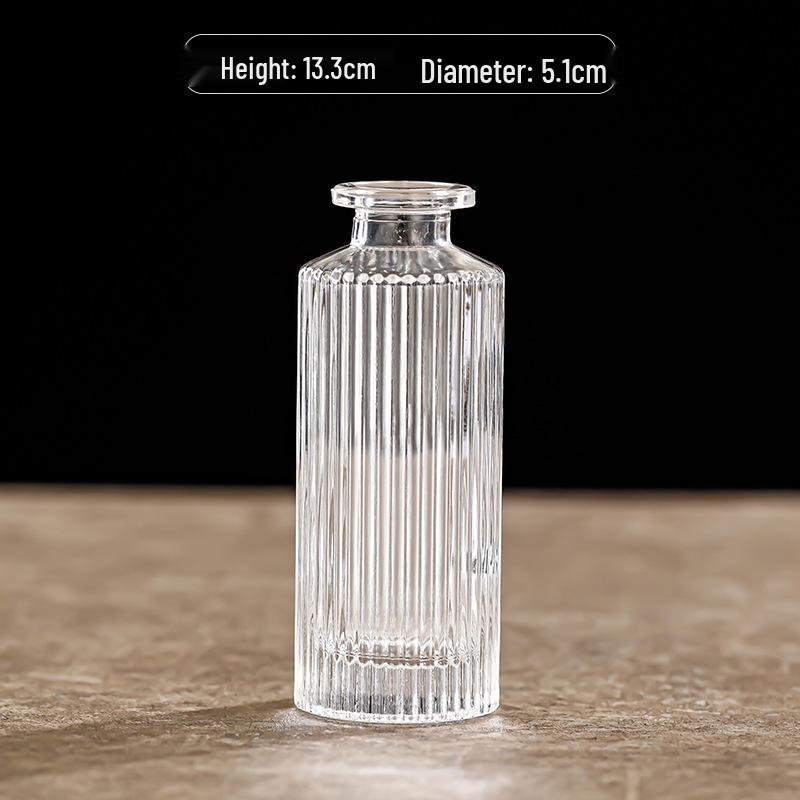 Small French Retro Glass Vase for Flowers and Hydroponics