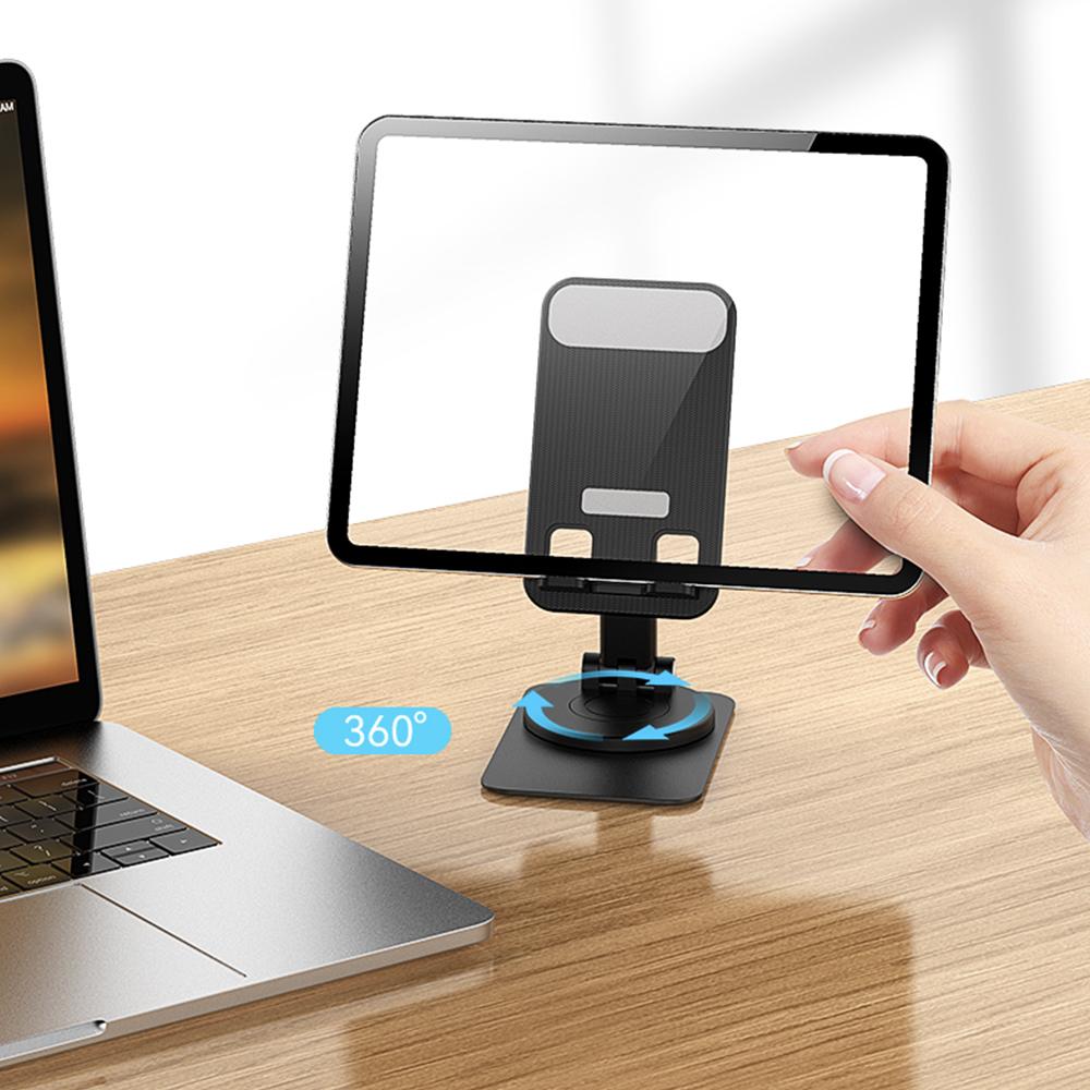 360° Metal Desk Mobile Cell Phone Tablet Stand Desktop Lazy Bedside Support Holder Foldable Hoisting Multi-Function Telescopic