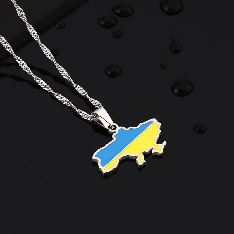 Ukraine Karte Halskette Einfache Ukrainische Symbol Halskette Party Schmuck Edelstahl Ukraine Umriss Anhänger Halskette