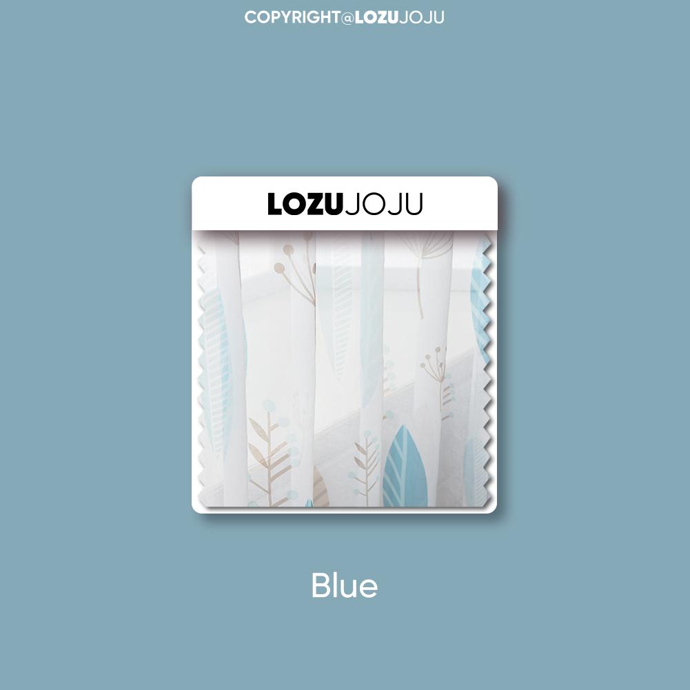 

1 шт. 70-80% затемняющие минималистичные современные скандинавские растительные шторы из полиэстера с принтом, прозрачные шторы для гостиной, спальни, домашний декор LOZUJOJU Tulle-100x130cm синий