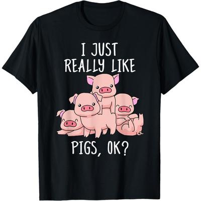 Love Pig Shirt Women Pig Gifts Pigs Tshirt Men Cute Swine T-Shirt