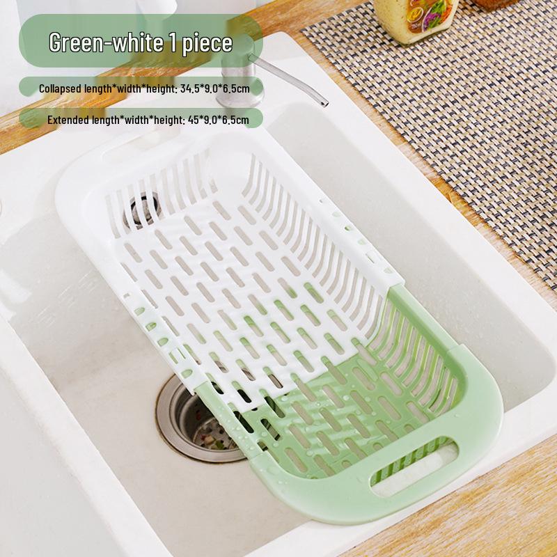 Retractable Double-Layer Sink Basket for Vegetables and Dishwashing