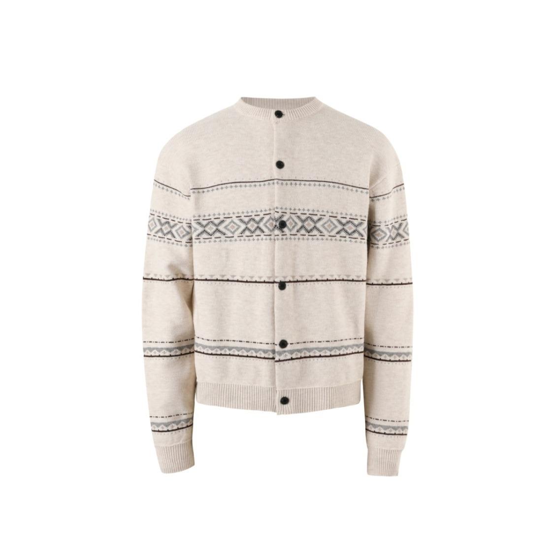 

Kochi Unisex Retro Fair Isle Loose Knit Cardigan Sweater 2XL абрикосовий