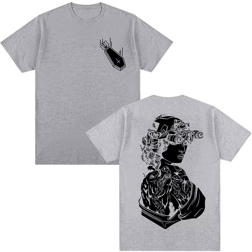 Gbrs Forward Observations Group Death T Shirt Gothic Punk Skeleton T Shirts Men Women Retro Cotton Oversized T-shirts Streetwear