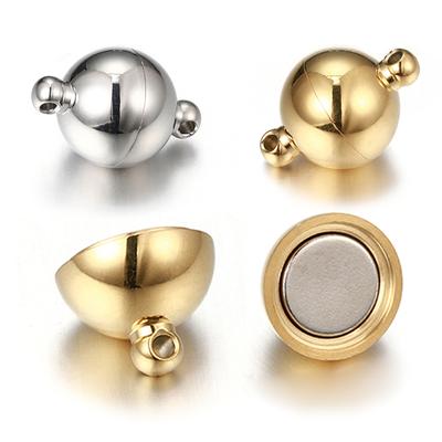 5sets Magnetic Stainless Steel Ball Shape Clasp Connector for Bracelet Necklace Jewelry Making DIY Gold Color End Converter
