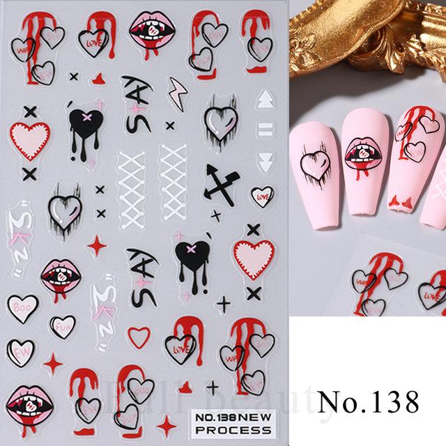 Nail Art Stickers Autumn Maple Leaf Sunflower Flower Elk Adhesive Nail Stickers